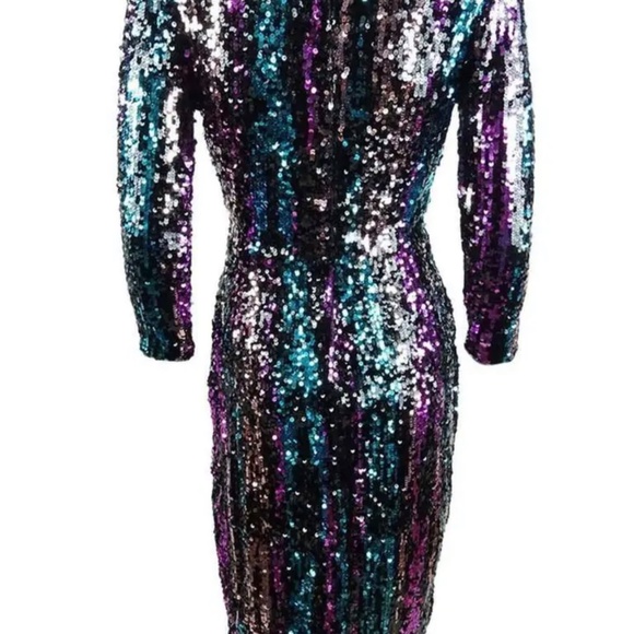 👗 NWT Midi DRESS | AQUA Sequin Faux Wrap COCKTAIL | Size XS & S | $60 +70%off! - Picture 8 of 8
